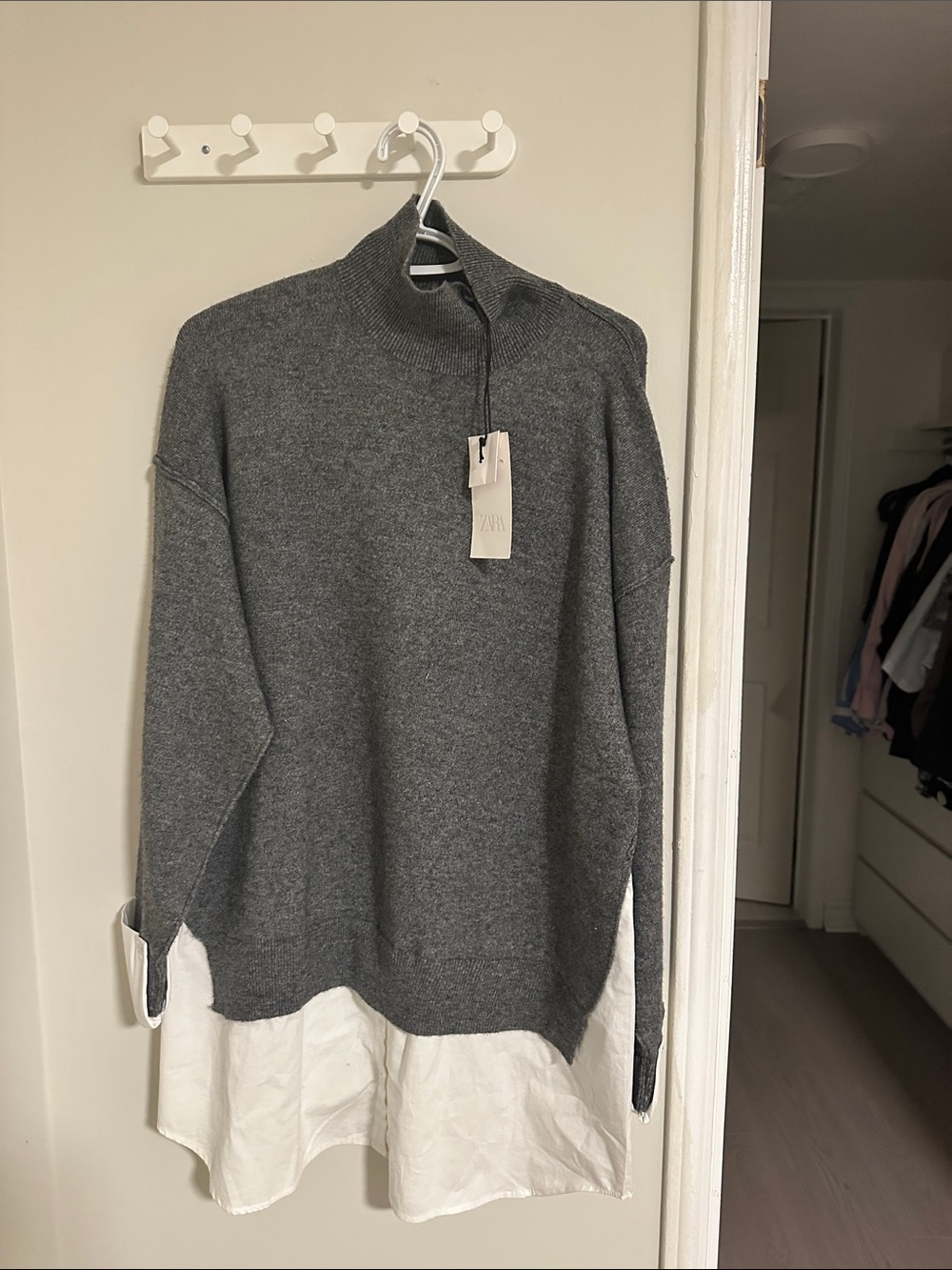 Zara Gray Layered-Look Sweater Tank